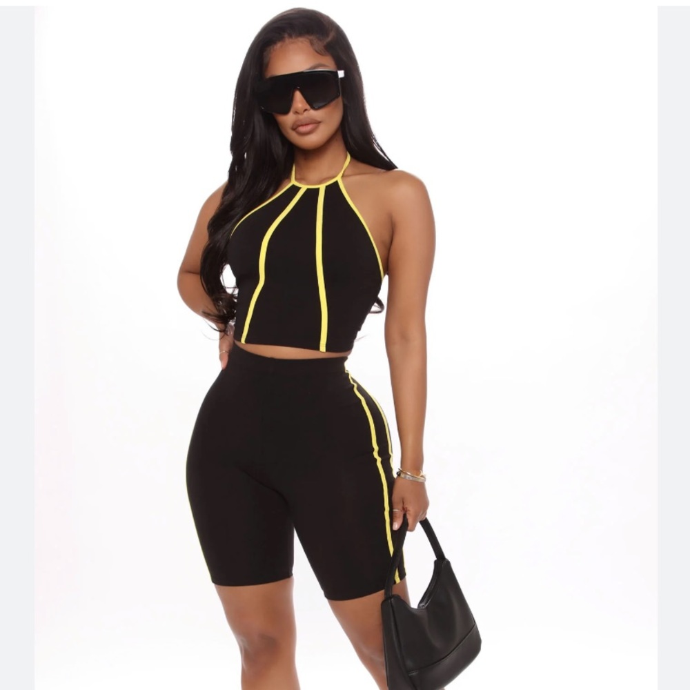 Two piece biker short set